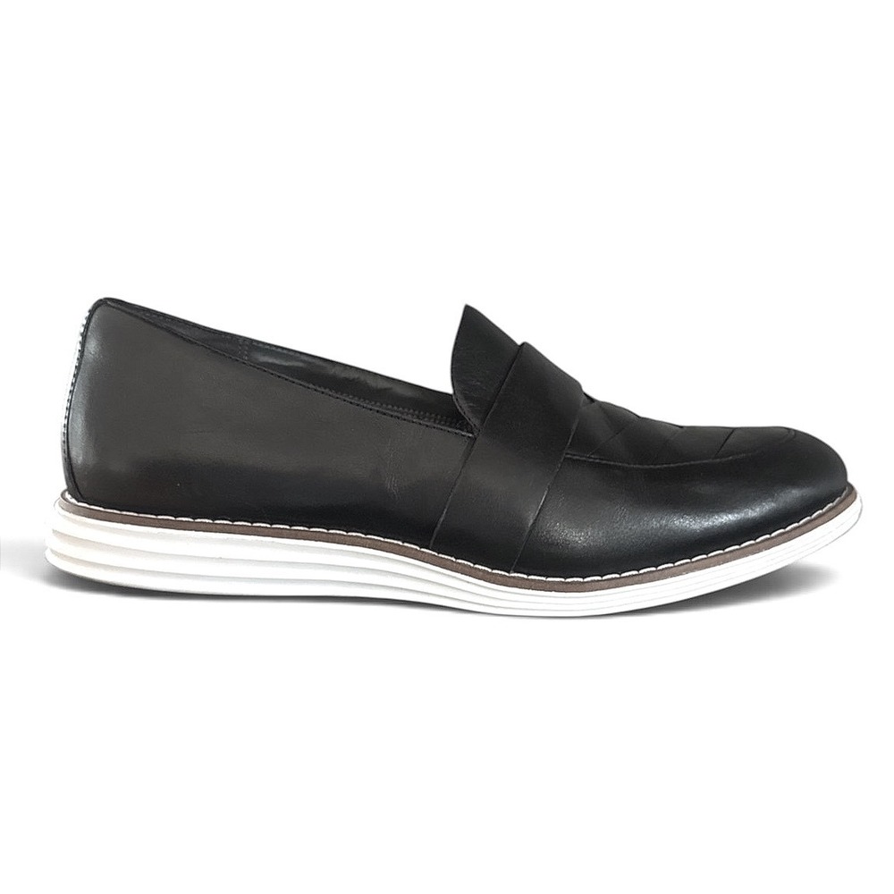 Cole Haan Leather Woven Penny Loafers